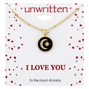Unwritten I Love You Blue Enamel Crystal Pendant Necklace New